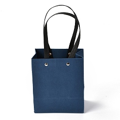 Морской Синий Прямоугольные бумажные пакеты, с нейлоновыми ручками, для подарочных пакетов и сумок, Marine Blue, 13x0.4x15 см