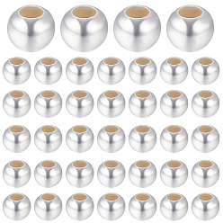 Серебро Круглые 925 серебро бусы, серебряные, 3 мм, отверстие : 0.9~1.1 мм, 100 шт / коробка