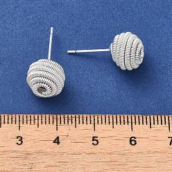 Серебро Серьги-гвоздики из латуни для женщин, долговечный, серебряные, 10 мм