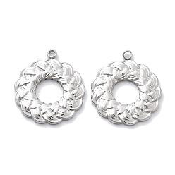 Нержавеющая Сталь Цвет Антикоррозийные 304 подвески из нержавеющей стали, круглое кольцо-шарм, цвет нержавеющей стали, 19x16.5x1.5 мм, отверстие : 1.5 мм