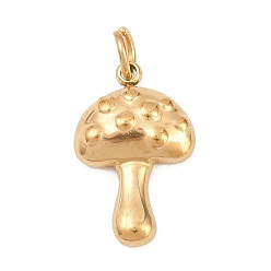 Гриб 304 подвески из нержавеющей стали, золотые, грибное очарование, 17.5x11x3 мм, отверстие : 3.5 мм