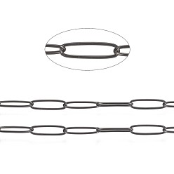 Черный 304 цепи из нержавеющей стали, пайки, с катушкой, электрофорез черный, 10x2.5x0.5 мм, около 65.61 футов (20 м) / рулон