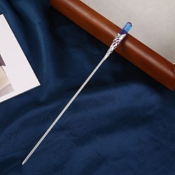 Королевский синий Гальванизированные палочки для волос из натурального кварцевого кристалла, аксессуары для волос для женщин и девочек, королевский синий, 180x10 мм