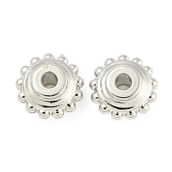 Платина CCB пластиковые шарики, цветок, платина, 10x5.5 мм, отверстие : 2.5 мм