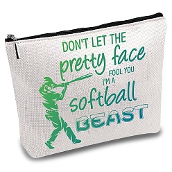 Слово Мешки для хранения из поликоттонового холста, металлические мешочки на молнии, прямоугольные, слово, 18x25 см