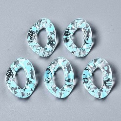 Светло-Голубой Прозрачные акриловые соединительные кольца с аэрозольной краской, разъемы для быстрой связи, для изготовления бордюрных цепей, твист, Небесно-голубой, 29.5x20x6 мм, внутренний диаметр: 8x16 мм