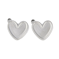 Нержавеющая Сталь Цвет Не тускнеющие 304 подвески из нержавеющей стали, шарма сердца, цвет нержавеющей стали, 18x15.5x2 мм, отверстие : 1.8 мм