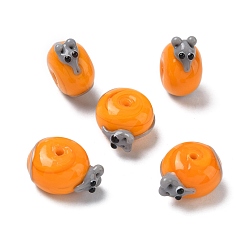 Mouse Эмалевые бусины ручной работы в технике лэмпворк, бусины ручной работы, плоско-круглые, мышь, 17~19x15x10 мм, отверстие : 1.6 мм