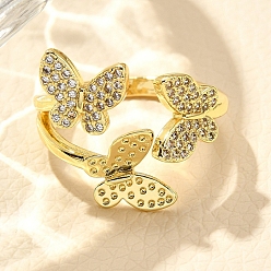 Настоящее золото 18K Кольца-манжеты для пальцев из латуни с микропаве из кубического циркония для женщин, долговечный, бантом, реальный 18 k позолоченный, внутренний диаметр: 17 мм