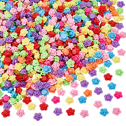 (52) Непрозрачная лаванда 800 непрозрачные акриловые бусины, цветок, разноцветные, 12x12.5x7.5 мм, отверстие : 1.6 мм