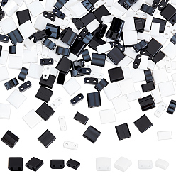 (52) Непрозрачная лаванда 180 шт. 4 стили 2 стеклянный бисер с отверстием, прямоугольные, разноцветные, 4.5~5.5x2x2~2.5 мм, отверстие : 0.5~0.8 мм