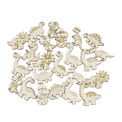 Dinosaur 25 шт. необработанные деревянные вырезы, для самостоятельного изготовления предметов домашнего декора, динозавр, 28.5~48x27.5~46x2~2.5 мм