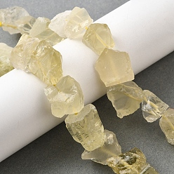 Лимонный Кварц Нити из натуральных бусин лимонного кварца (обработанных нагреванием), грубый необработанный камень, самородки, 7~25x9~26x7~20 мм, отверстие : 0.8~1.2 мм, около 10~18 шт / нитка, 7.28''~7.87'' (18.5~20 см)