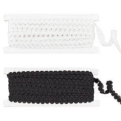 (52) Непрозрачная лаванда 2 карты 2 цвета 10м волнистая лента из полиэстера, аксессуары для одежды, плоский, разноцветные, 3/8 дюйм (9.5~10 мм), около 10.94 ярдов (10 м) / карту, 1 карта / цвет