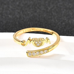 Золотой Сердце 925 кольца-манжеты из стерлингового серебра с кубическим цирконием для женщин, золотые, 1.5~8.5 мм, размер США 6 1/4 (16.7 мм)