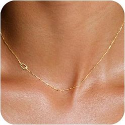 Letter Q Латунные начальные звенья цепи ожерелья для женщин, Буква Q, 15.75 дюйм (40 см)