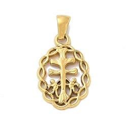 Золотой 304 подвески из нержавеющей стали, крест каравака, золотые, 23.5x15.5x2.5 мм, отверстие : 5.5x3.5 мм