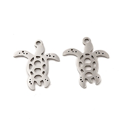 Нержавеющая Сталь Цвет Не тускнеющие 201 подвески из нержавеющей стали, очарование морской черепахи, цвет нержавеющей стали, 17.5x15x0.9 мм, отверстие : 1.4 мм