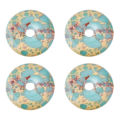 Шушан Камень 4 шт. подвески из синтетического камня Шоушань, подвески в виде пончиков/пи-дисков, 30x7.5~8 мм, отверстие : 5.5 мм