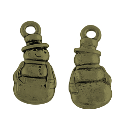 Античная Бронза Сплавочные подвески тибетского стиля, снеговик, без кадмия, без никеля и без свинца, античная бронза, 23x10.5x3 мм, отверстие : 2 мм