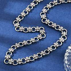Нержавеющая Сталь Цвет 304 ожерелья из цепочек с кольцами из нержавеющей стали, не тускнеет, цвет нержавеющей стали, 17.72 дюйм (45 см)