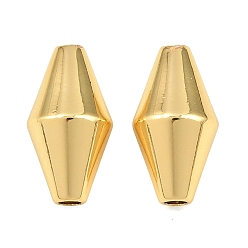 Real 18K Gold Plated Brass Beads, Bicone, Rack Plating, Long-Lasting Plated, Lead Free & Cadmium Free, Real 18K Gold Plated, 15x8mm, Hole: 1.6mm