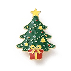 Рождественская елка Рождественские эмалевые булавки, булавки из сплава для лацканов одежды рюкзака, рождественская елка с подарком, 43.5x30 мм