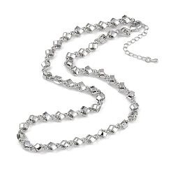 Платина Латунные цепочки с покрытием для женщин, долговечный, без свинца и без кадмия, платина, 16.30 дюйм (41.4 см)