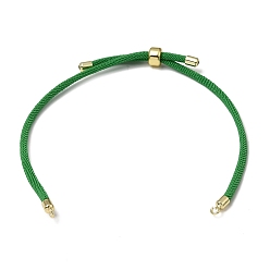 Dark Green 3MM Adjustable Round Nylon Braided Cord Bracelet Making, with Golden Brass Findings, Fit for Connector Charms, Dark Green, 8.66 inch(22cm), Hole: 1.5mm