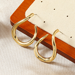 Золотой Серьги-гвоздики в форме капли из цинкового сплава для женщин, с формой, золотые, 31x24 мм