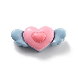 Сердце Кабошон из непрозрачной смолы, сердце с крыльями, 12.5x28.5x9.5 мм