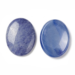 Синий Авантюрин Натуральный голубой авантюриновый камень для лечения беспокойства, овальный камень большого пальца, 45x34~35x7~8.5 мм