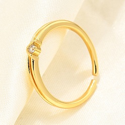 Прозрачный Манжеты из латуни с микро паве кубический цирконий для женщин, без кадмия, без никеля и без свинца, плоско-круглые, реальный 18 k позолоченный, прозрачные, 3.5 мм