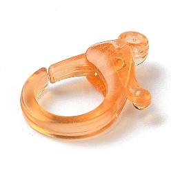 Sandy Brown Transparent Plastic Lobster CLaw Clasps, Sandy Brown, 26x19x6mm, Hole: 2mm