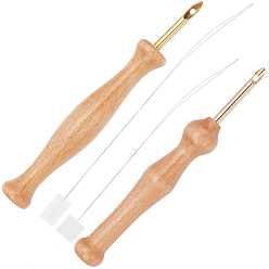 Цвет Древесины 2шт 2 стиль дерево вышивка стежка пробойник игла, инструменты для вышивки крестом, деревесиные, 1 шт / стиль