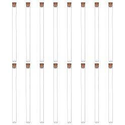 Clear Glass Test Tube, with Wooden Stopper, Clear, 208mm, 10pcs/box