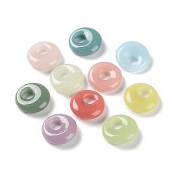 (52) Непрозрачная лаванда Подвески из синтетического серебристого камня/светящегося камня, светящиеся в темноте плоские круглые подвески, разноцветные, 18x6 мм, отверстие : 6 мм