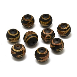 Тибетский Агат Освещение в тибетском стиле и бусины дзи-глаз, природных бисера агат, круглые, 5 мм, отверстие : 20x19.5 мм