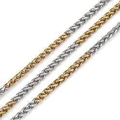 Золотой & Цвет Нержавеющей Стали 304 двухцветные цепи из нержавеющей стали для пшеницы, несварные, ионное покрытие (ip), с катушкой, золотые и нержавеющая сталь цвет, 2~2.5 мм