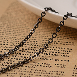 Черный 304 кабельные цепи из нержавеющей стали, пайки, с катушкой, Плоско-овальные, чёрные, 3x2x0.6 мм, около 32.8 футов (10 м) / рулон