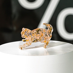 Розовый Кварц Фигурки цветов из смолы, с натуральной крошкой розового кварца внутри статуй для украшения домашнего офиса, 43x6x35 мм