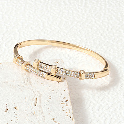 Золотой Браслеты из цинкового сплава со стразами для женщин, улитка, золотые, внутренний диаметр: 2-3/8 дюйм (6 см)