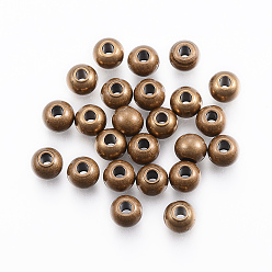 Античное Золото 304 из нержавеющей стали бусы, круглые, античное золото , 5x4.5 мм, отверстие : 1.5 мм