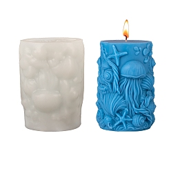 Белый Силиконовые формы для свечей своими руками, для изготовления свечей, колонка, морская тема, белые, 85x75x102 мм, внутренний диаметр: 63x53 мм