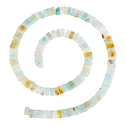 Flower Amazonite 1 нитка натурального цветка амазонитовые бусины нитки, 2-луночное, прямоугольные, 2.5~3x5x2.5 мм, отверстие : 0.8 мм, около 138~140 шт / нитка, 15.28''~15.31'' (38.8~38.9 см)