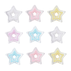 (52) Непрозрачная лаванда 50 шт прозрачные акриловые бусины, бусина в бусине, звезда, разноцветные, 21.5x22x6 мм, отверстие : 3 мм