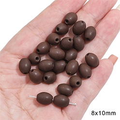 Oval 5шт. фарфоровые бусины ручной работы, кокосового коричневый, овальные, 10x8 мм