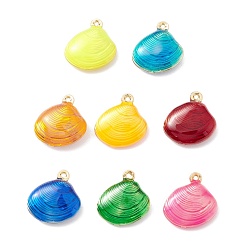 (52) Непрозрачная лаванда Подвески из латуни с эмалью в стойку, долговечный, реальный 18 k позолоченный, без кадмия, без никеля и без свинца, оболочка, разноцветные, 14x13.5x5 мм, отверстие : 0.9 мм
