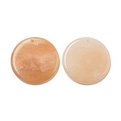 Розовый Авантюрин Натуральные розовые авантюрные подвески, плоские круглые прелести, 29.5~30x3 мм, отверстие : 1.6 мм