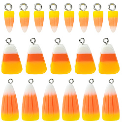 (52) Непрозрачная лаванда 24шт 3 стили Хэллоуин непрозрачные подвески из смолы, Подвески из конфетной кукурузы с железными петлями с платиновым покрытием, разноцветные, 14.5~33x5~15x4~11 мм, отверстие : 1.5~2 мм, 8 шт / стиль